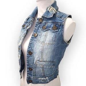 Wet Seal Denim Vest Size Small